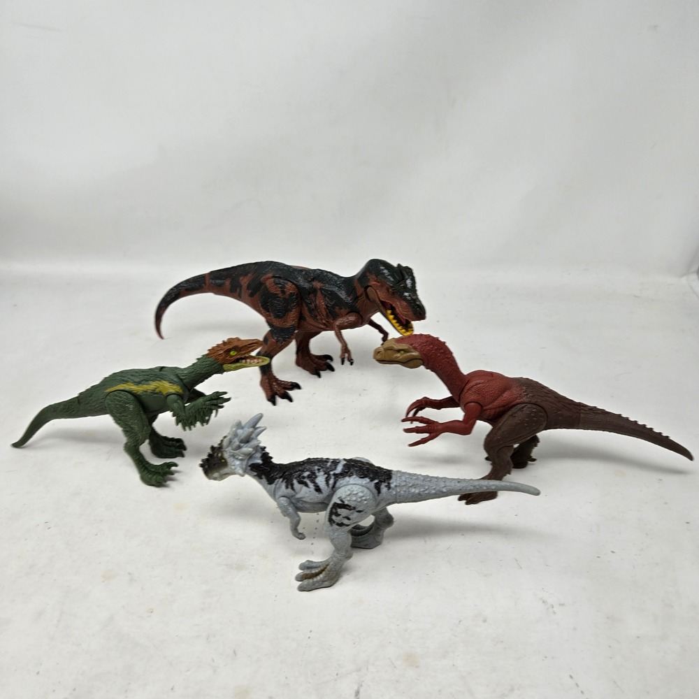 Jurassic World Mattel Dinosaur Figure Lot T-Rex Stygimoloch Monolophosaurus 4pc